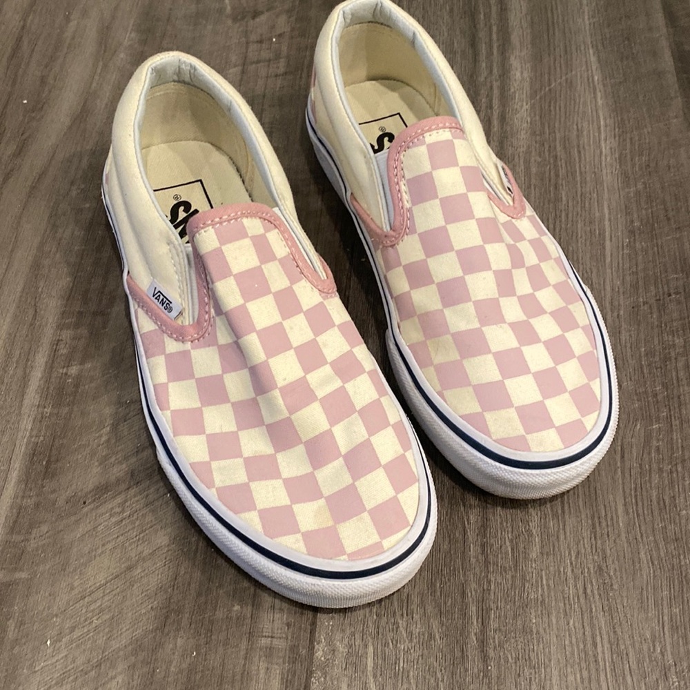 Vans checker slip on size 7